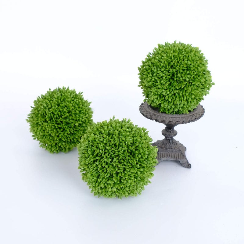 CIR OASES 3.5 Inch Boxwood Balls Artificial Greenery Balls Decorative, Bowl Filler,Set of 3 Moss Balls Decorative - Image 2